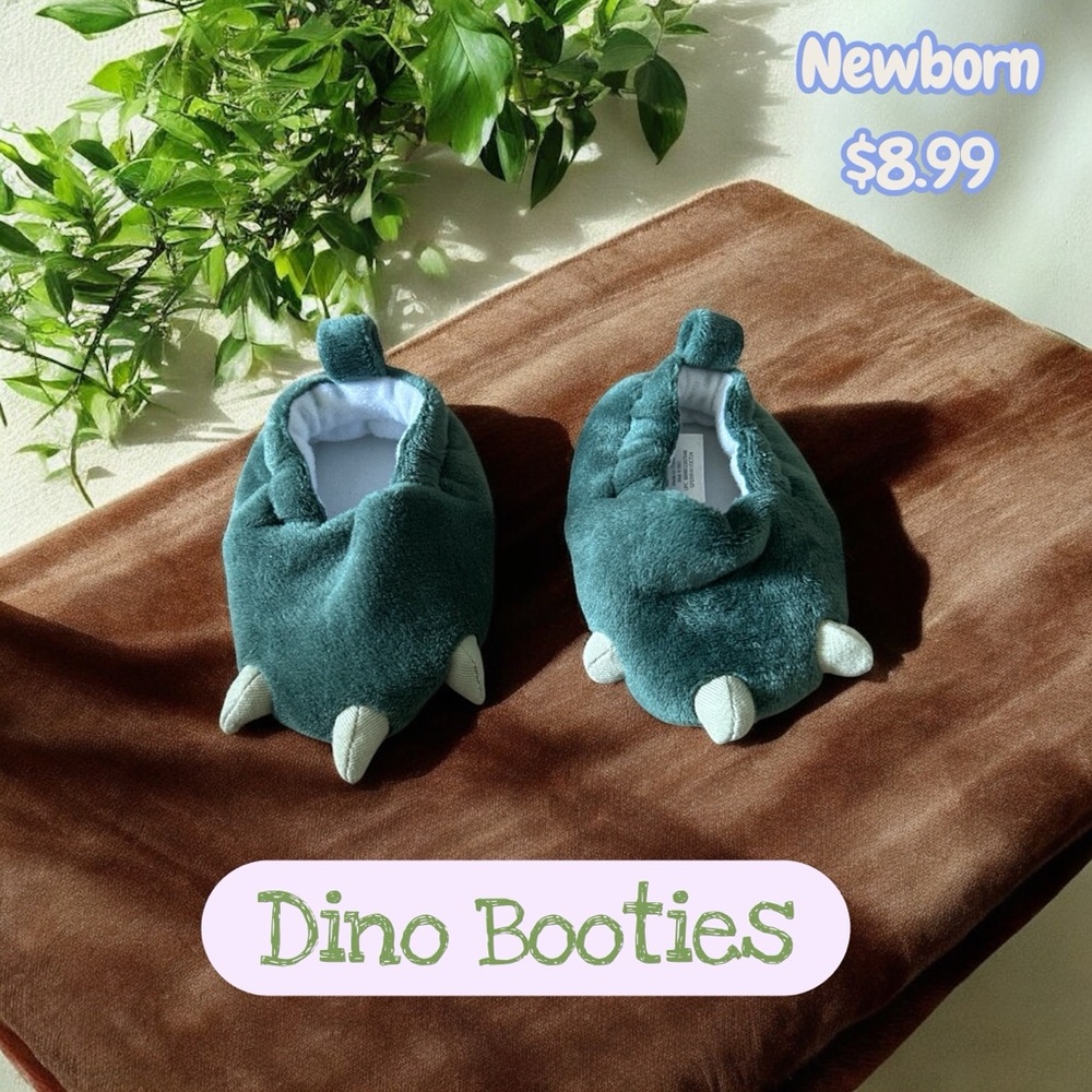 Dino Booties Kids Slippers - Green
